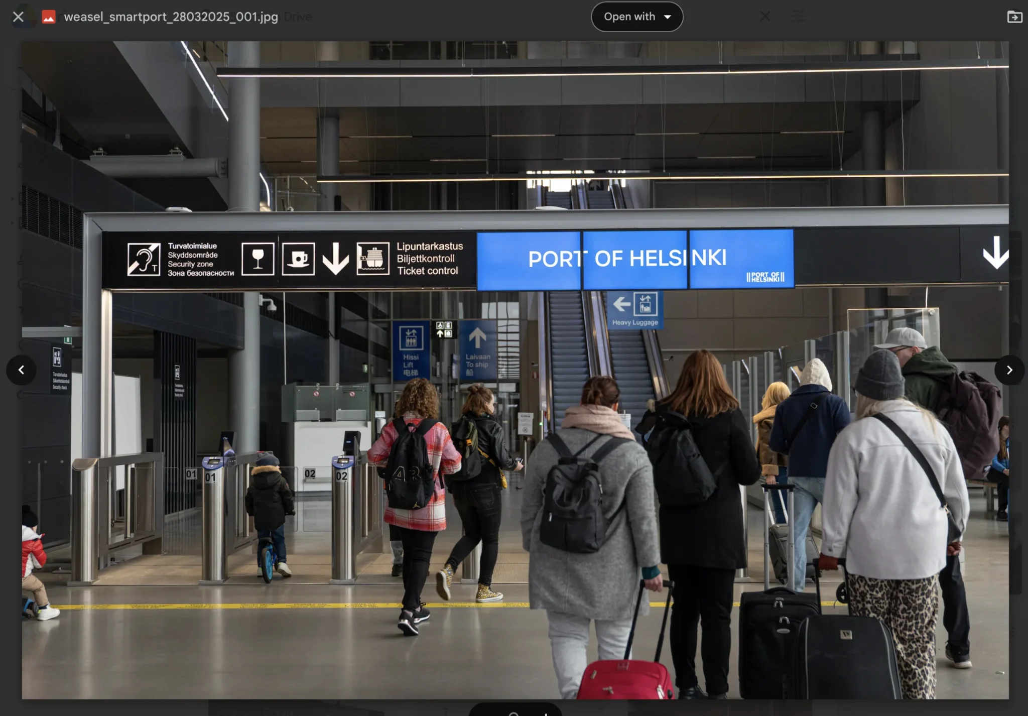 Passengers at port terminal